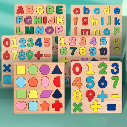 Alphabet pour enfants & Puzzle en bois – Jouet éducatif préscolaire Montessori