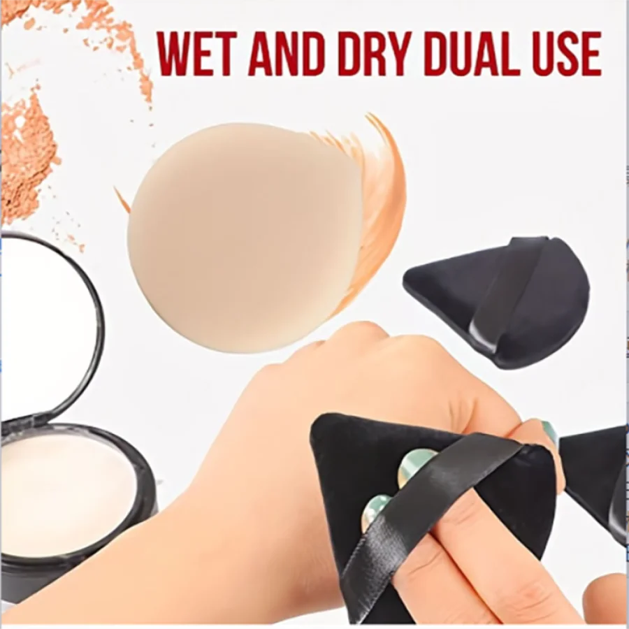 Ensemble de puffs en poudre Triangle 10 pièces – éponges cosmétiques humides et sèches pour la poudre et la Fondation
