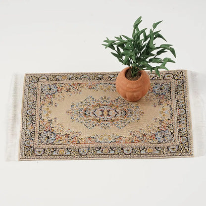 1:12 Échelle de style turc Miniature Dollhouse Tapis – Revêtement de sol pour jouer des accessoires de maison et de poupée