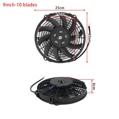 Universal 7/9/10/12/14/16 Inch 12V 80W Lame de ventilateur de refroidissement de voiture radiateur – Kit ventilateur de climatisation électrique 2100RPM