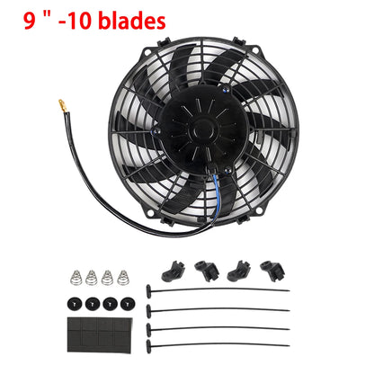 Universal 7/9/10/12/14/16 Inch 12V 80W Lame de ventilateur de refroidissement de voiture radiateur – Kit ventilateur de climatisation électrique 2100RPM