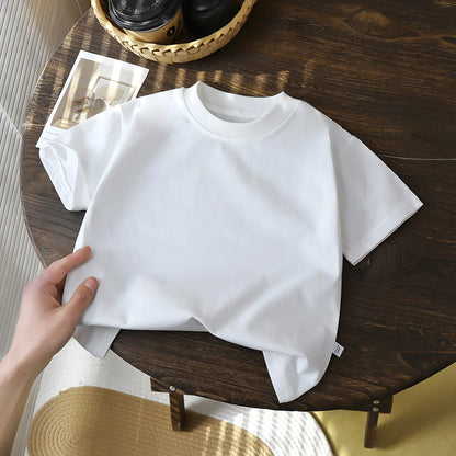 2-10Y enfants pur coton manches courtes pull T-shirt – Bébé Garçons et filles Tops d'été