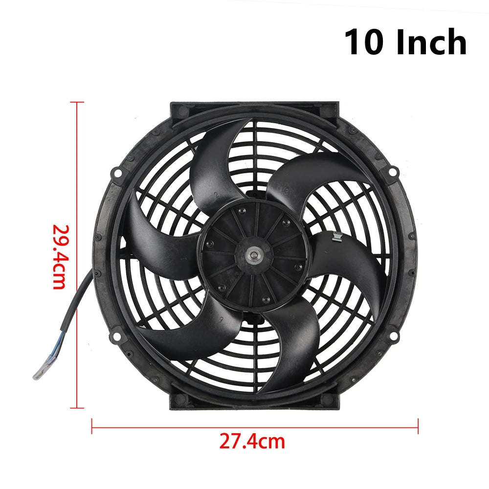 Universal 7/9/10/12/14/16 Inch 12V 80W Lame de ventilateur de refroidissement de voiture radiateur – Kit ventilateur de climatisation électrique 2100RPM