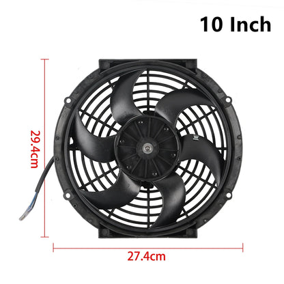 Universal 7/9/10/12/14/16 Inch 12V 80W Lame de ventilateur de refroidissement de voiture radiateur – Kit ventilateur de climatisation électrique 2100RPM
