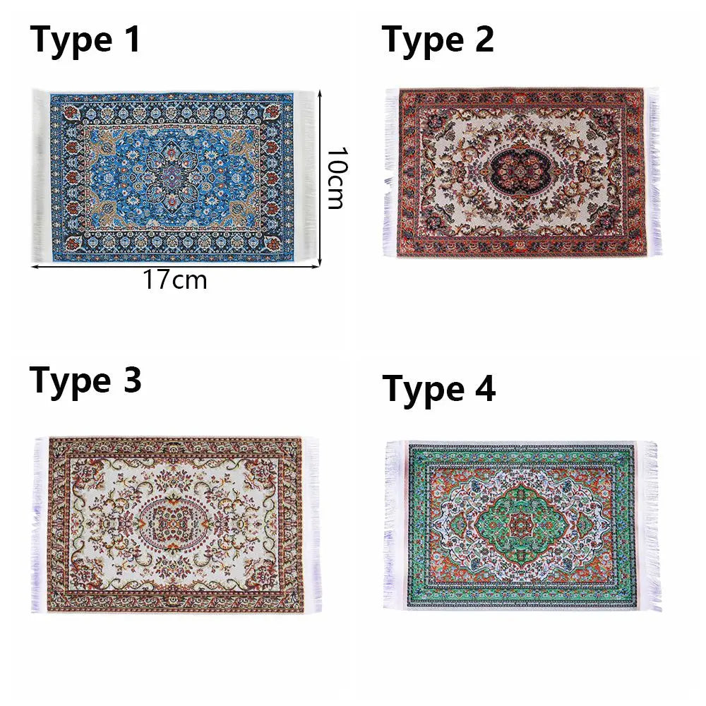 1:12 Échelle de style turc Miniature Dollhouse Tapis – Revêtement de sol pour jouer des accessoires de maison et de poupée