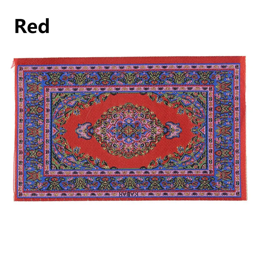 1:12 Échelle de style turc Miniature Dollhouse Tapis – Revêtement de sol pour jouer des accessoires de maison et de poupée