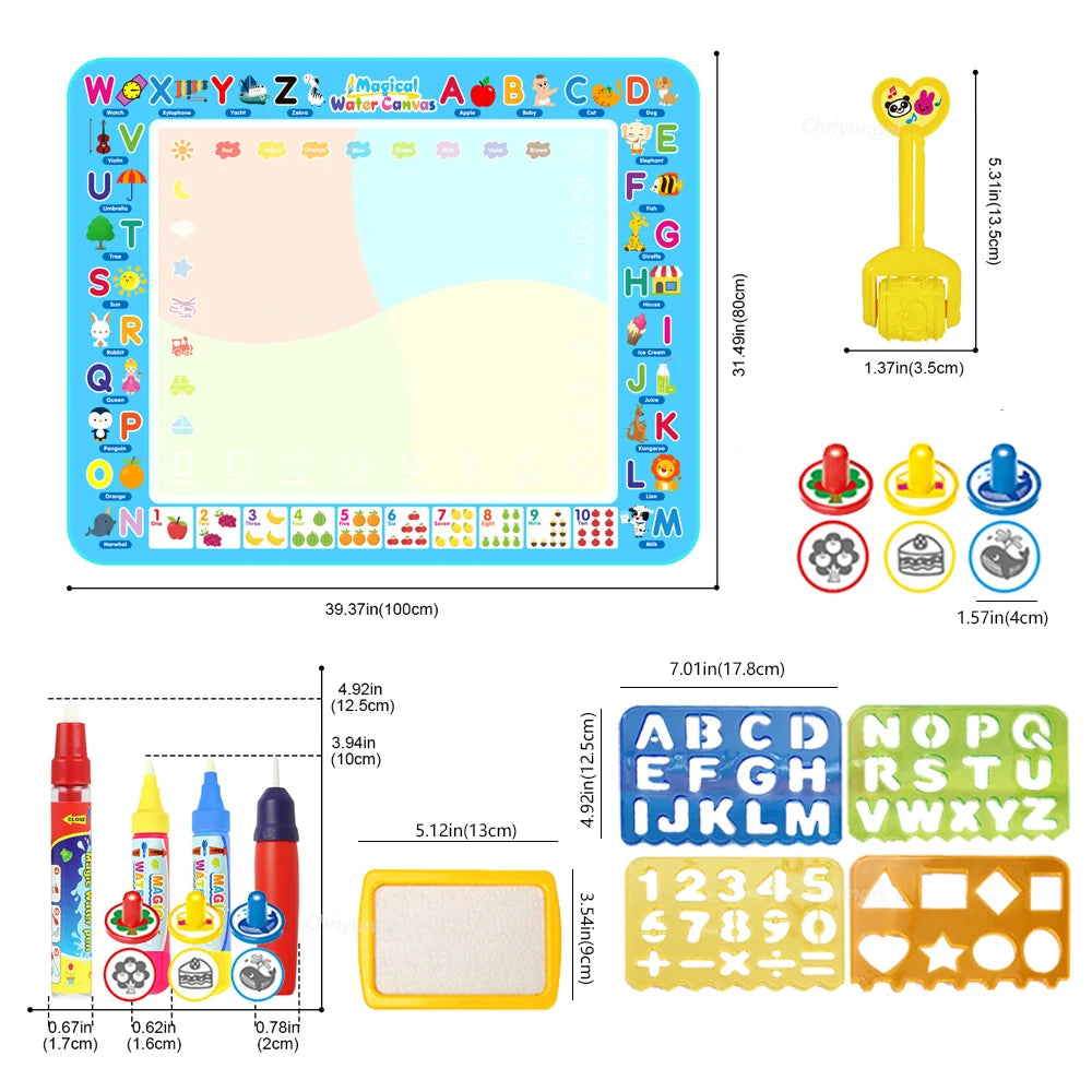 100x80CM Montessori Magic Drawing Board – Tapis de doodle réutilisable pour enfants Formation à l'art éducatif et au contrôle du stylo