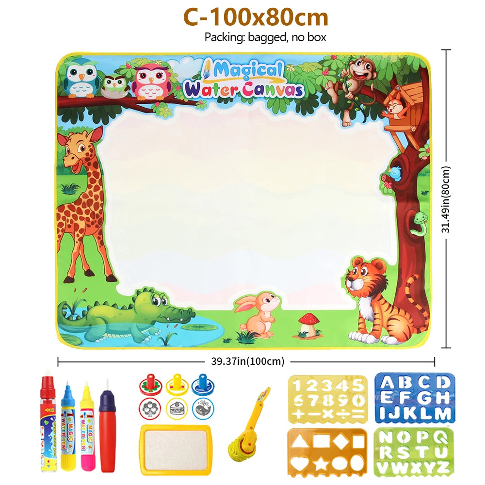 100x80CM Montessori Magic Drawing Board – Tapis de doodle réutilisable pour enfants Formation à l'art éducatif et au contrôle du stylo