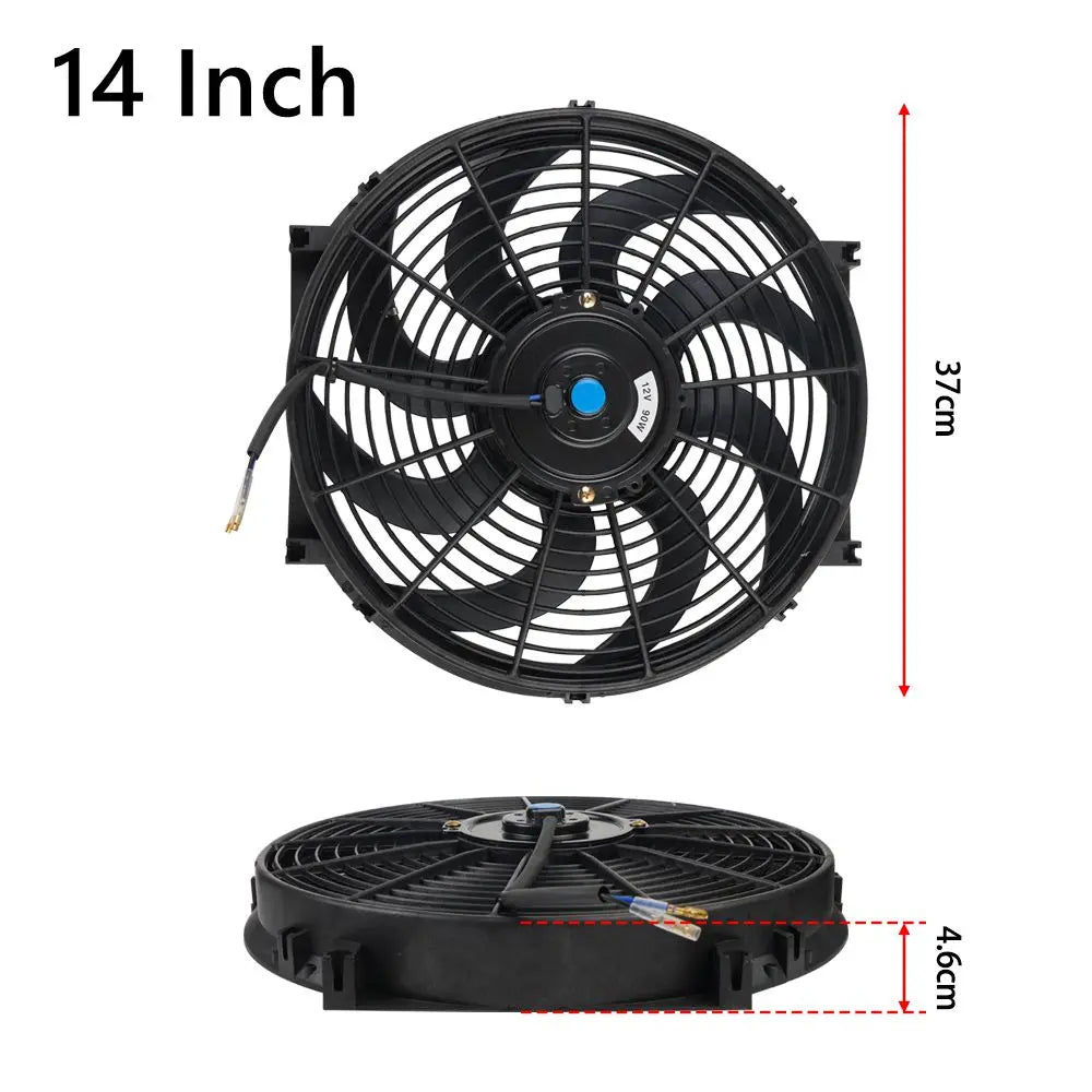 Universal 7/9/10/12/14/16 Inch 12V 80W Lame de ventilateur de refroidissement de voiture radiateur – Kit ventilateur de climatisation électrique 2100RPM