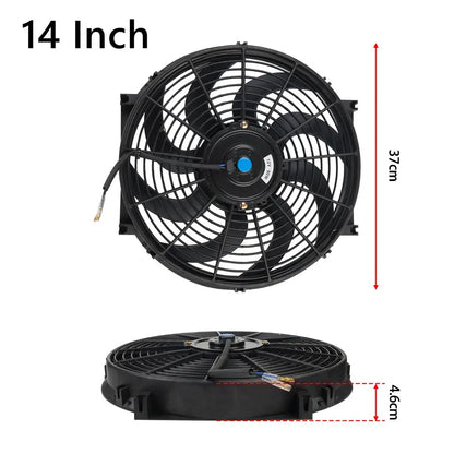 Universal 7/9/10/12/14/16 Inch 12V 80W Lame de ventilateur de refroidissement de voiture radiateur – Kit ventilateur de climatisation électrique 2100RPM