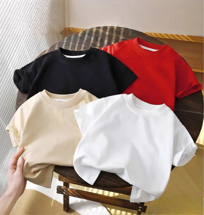 2-10Y enfants pur coton manches courtes pull T-shirt – Bébé Garçons et filles Tops d'été