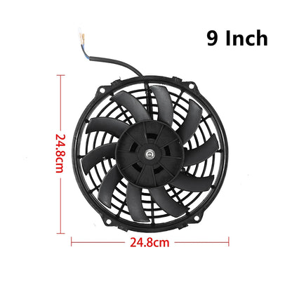 Universal 7/9/10/12/14/16 Inch 12V 80W Lame de ventilateur de refroidissement de voiture radiateur – Kit ventilateur de climatisation électrique 2100RPM