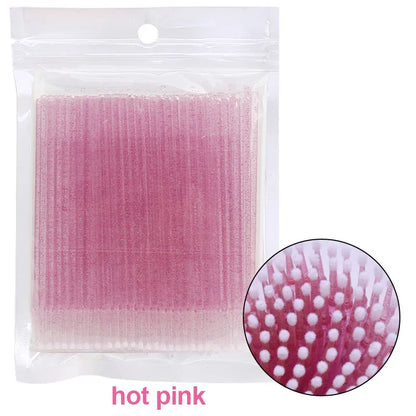 Brosses de nettoyage des cils 100PCS – Micro coton swabs pour les extensions de laash et la suppression de maquillage